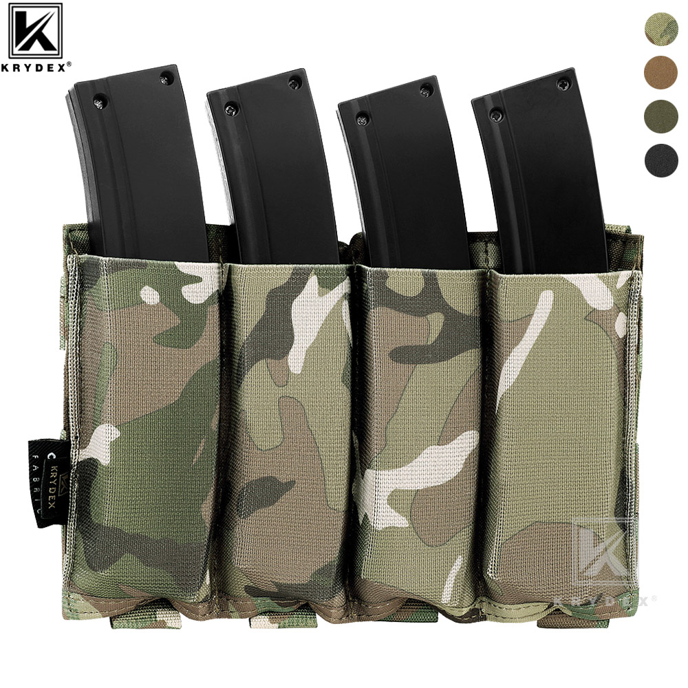 Magazine Holder Rack - KRYDEX Quadruple Elastic Magazine Pouch Open