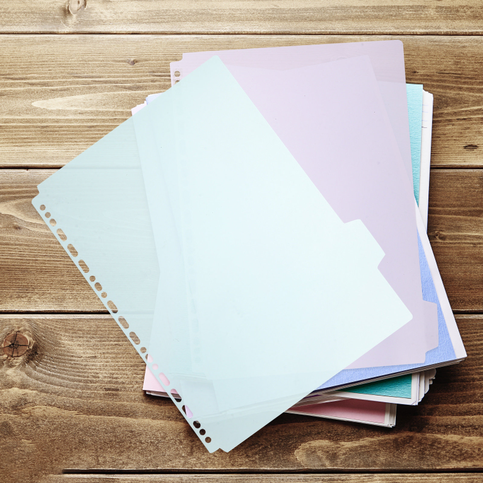 Tab Divider A4 - 6Pcs Sturdy PP Tabbed Binder Dividers