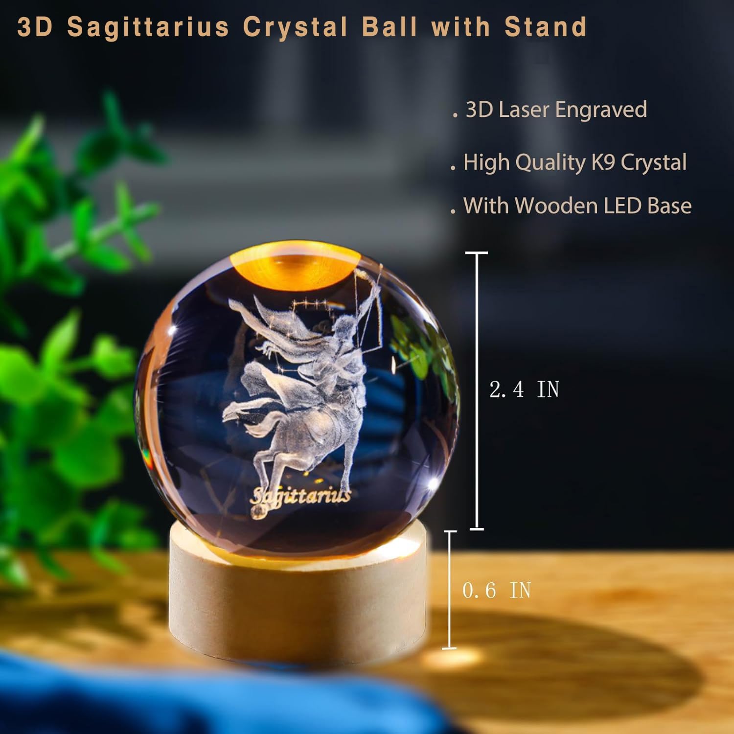 3D Sagittarius Crystal Ball wi - Paper Weight Crystal avis et prix