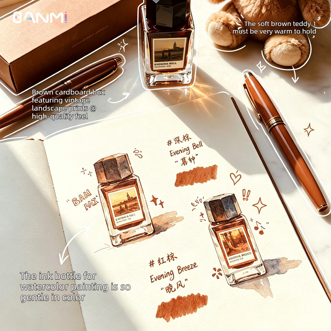 BANMI 10 Color Fountain Pens I - Fountain Pen Bottled Ink avis et prix