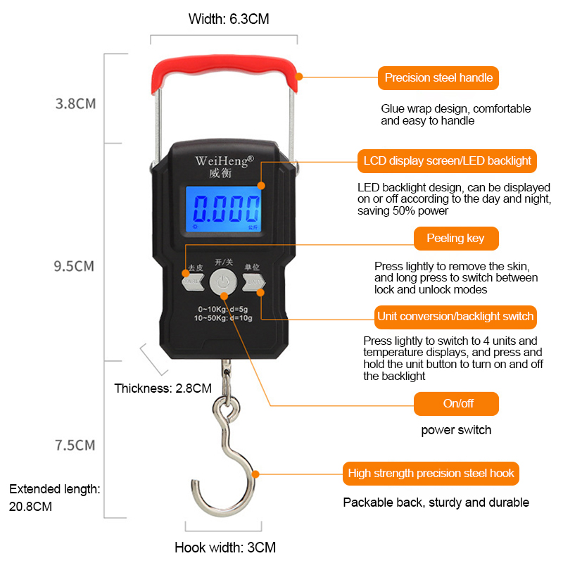 Portable Hanging Hook Scale 50 - Tape Dispenser Weighted avis et prix