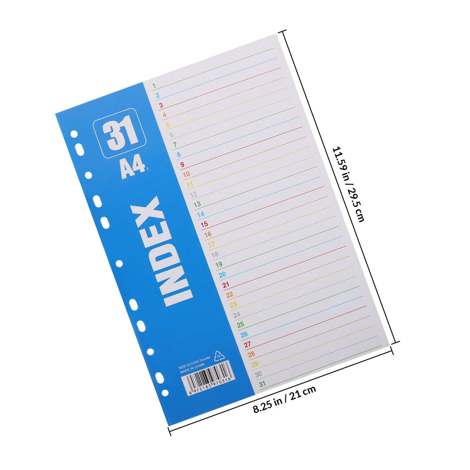 1Set A4 11-Hole PP Index Divid - Tab Divider A4 avis et prix