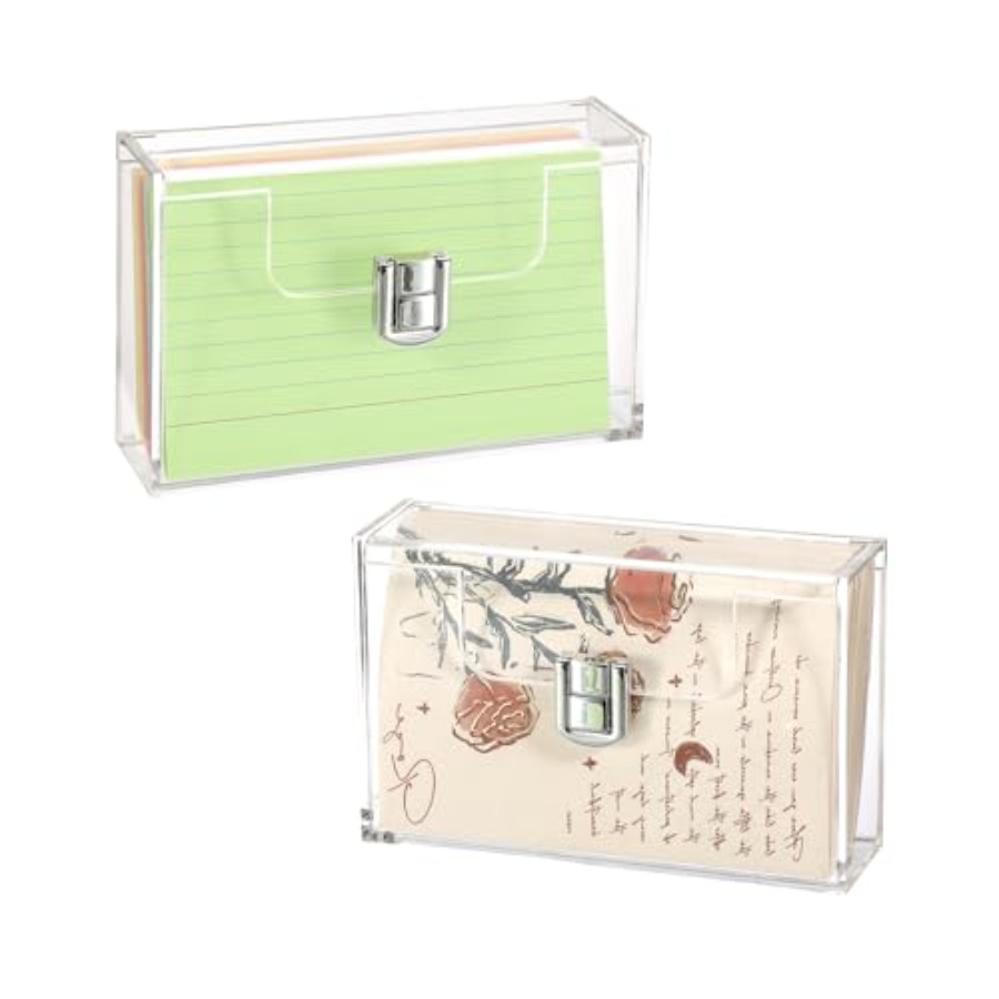 2 Pack Clear Acrylic Index Car - Card Index Box avis et prix