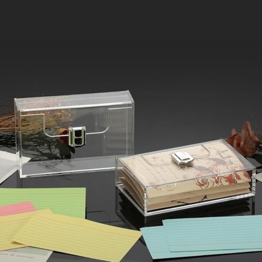 2 Pack Clear Acrylic Index Car - Card Index Box avis et prix