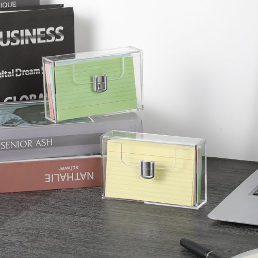 2 Pack Clear Acrylic Index Car - Card Index Box avis et prix