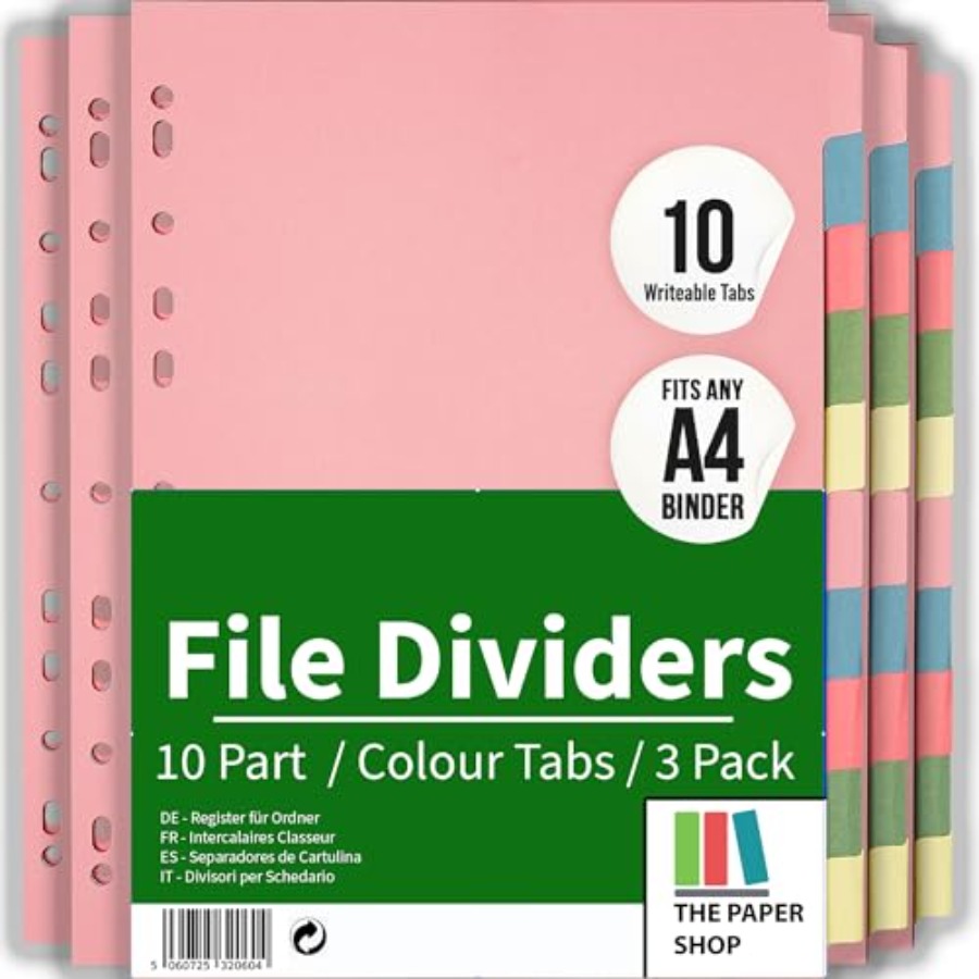 3 Pack] Binder Dividers with T - Tab Divider A4 avis et prix