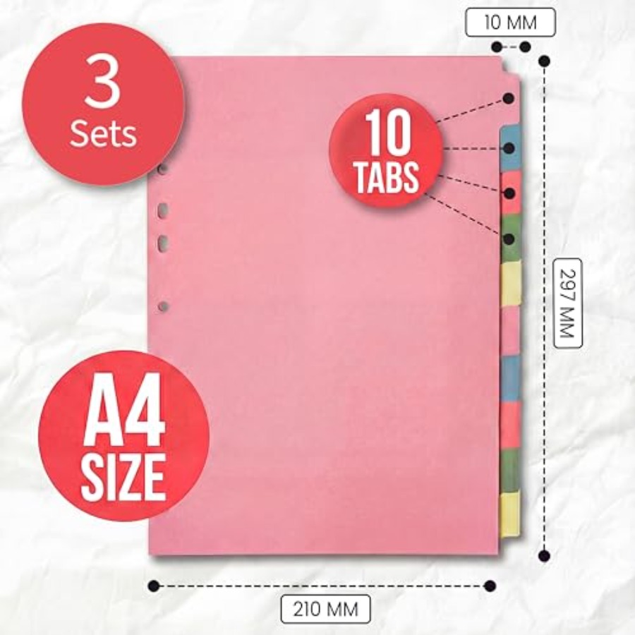 3 Pack] Binder Dividers with T - Tab Divider A4 avis et prix