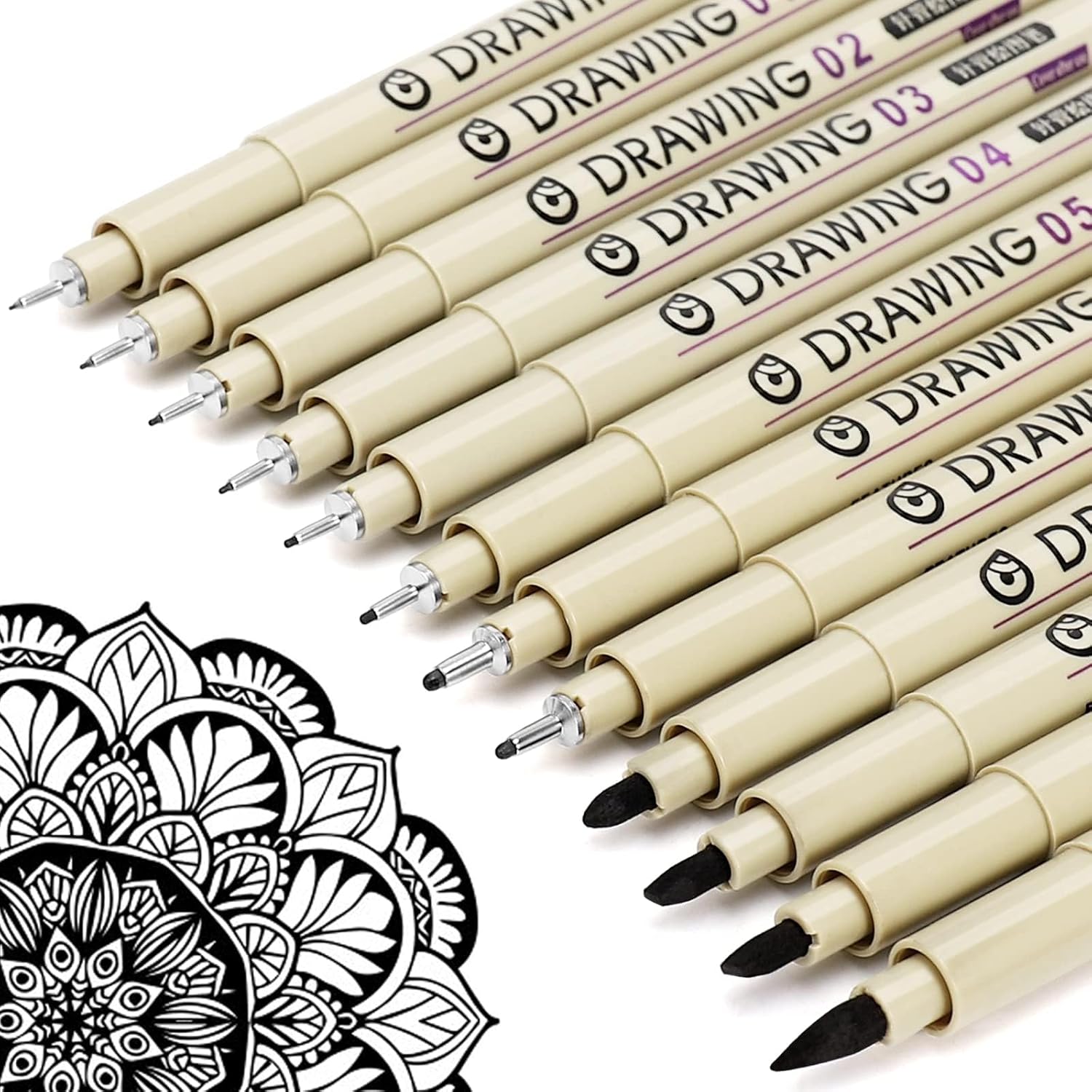 12 Black Fine Line Drawing Pen - Archive Box Set avis et prix