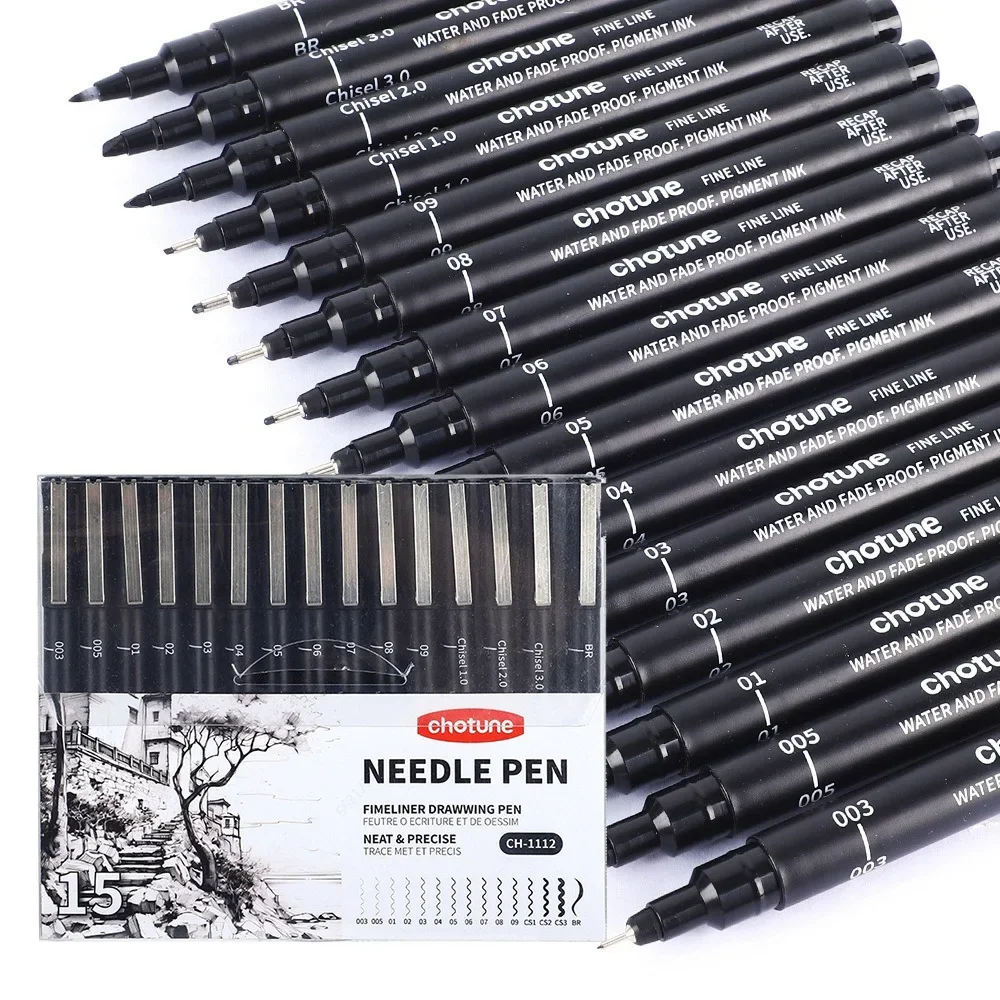 Black Micro Pens,15 Sizes,Wate - Archive Box Set avis et prix
