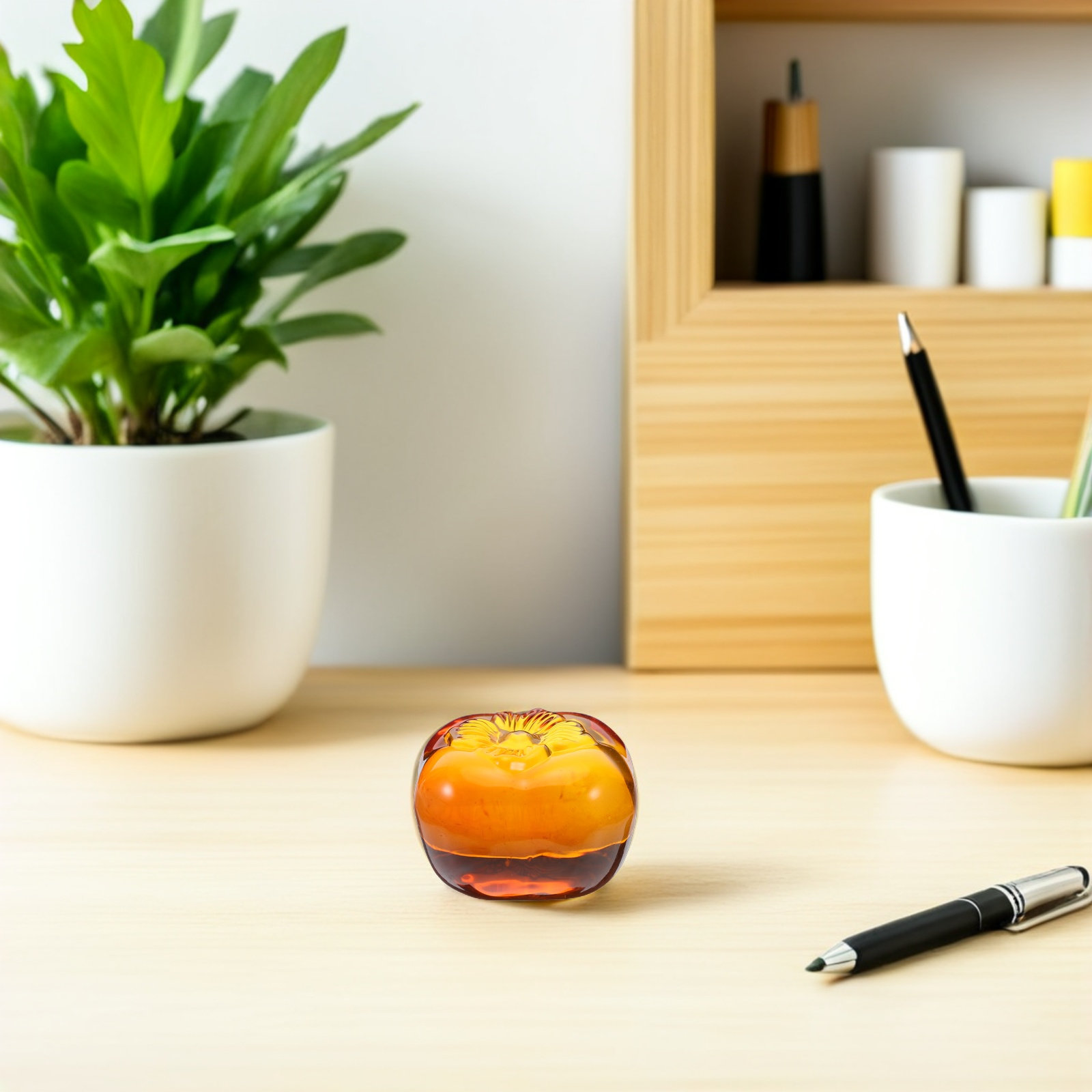 Crystal Persimmon Desk Paperwe - Book Weight Glass avis et prix