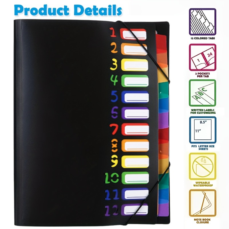 1Pc Black/White Cover Multi-La - Tab Divider A4 avis et prix
