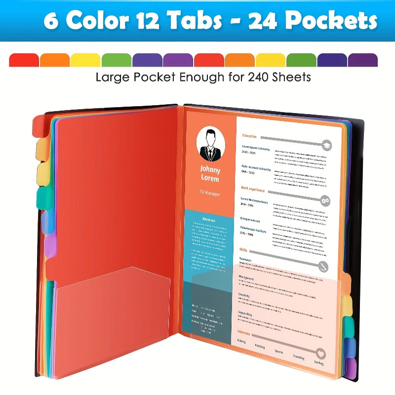 1Pc Black/White Cover Multi-La - Tab Divider A4 avis et prix