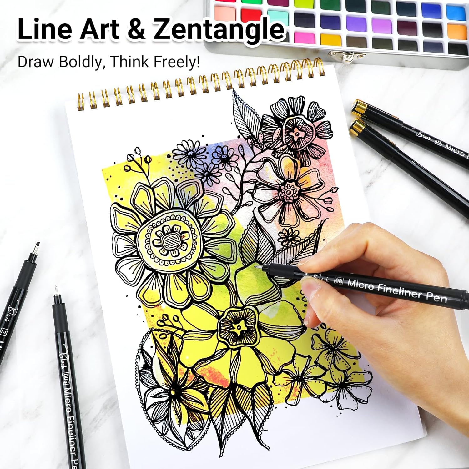 16 Black Fine Liner Pens Set,  - Archive Box Set avis et prix