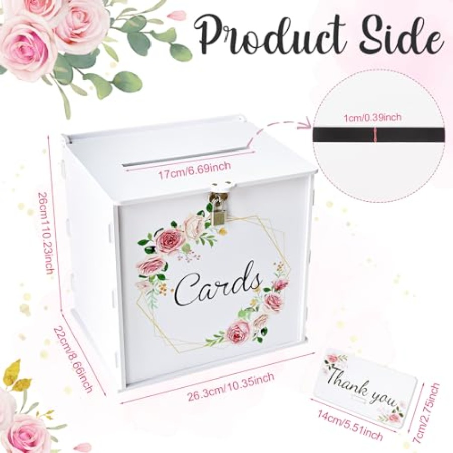 White Wedding Card Box with Lo - Card Index Box avis et prix