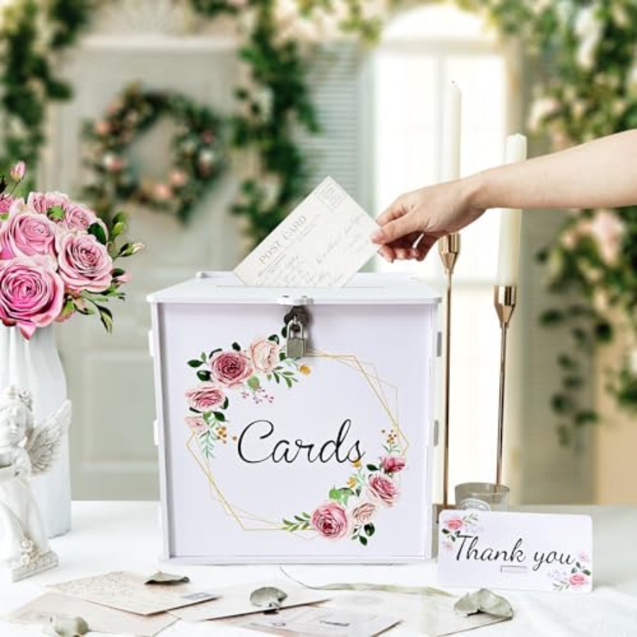 White Wedding Card Box with Lo - Card Index Box avis et prix