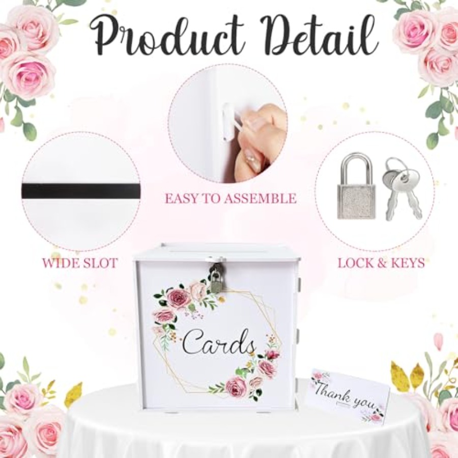 White Wedding Card Box with Lo - Card Index Box avis et prix