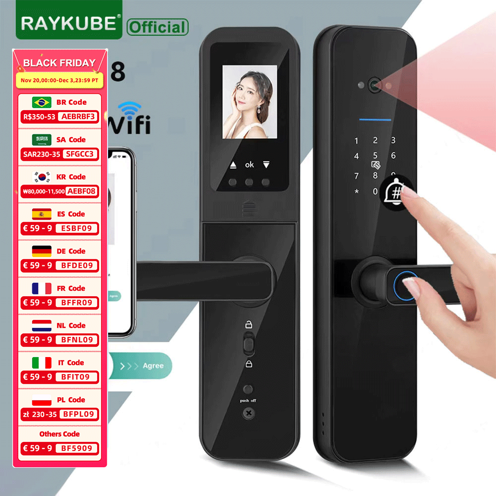RAYKUBE F008 Tuya Wifi peephol - Letter Opener Brass avis et prix