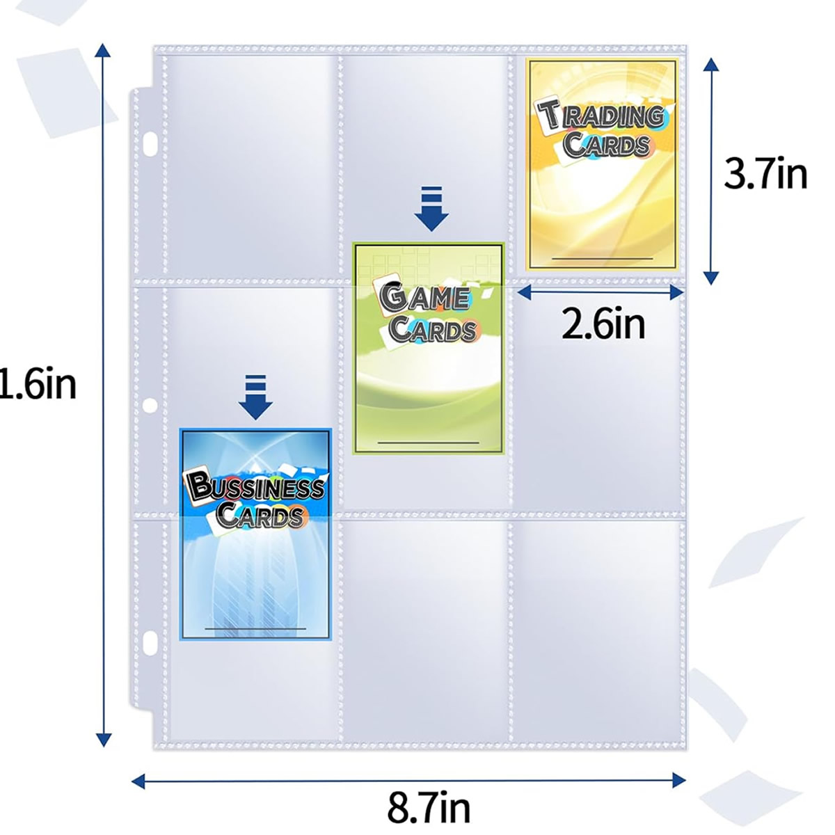 50 Pack 9 Pocket Card Sleeves  - Card Index Box avis et prix