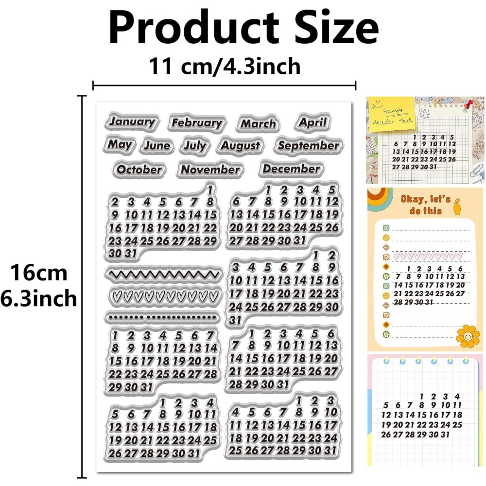 Calendar Date Clear Stamps Vin - Rubber Date Stamp avis et prix