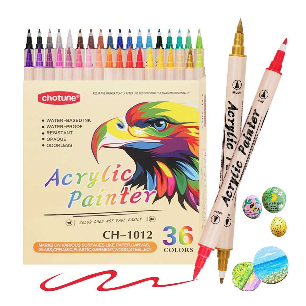 12-36 Colors Acrylic Paint Mar - Correction Pen Fine avis et prix