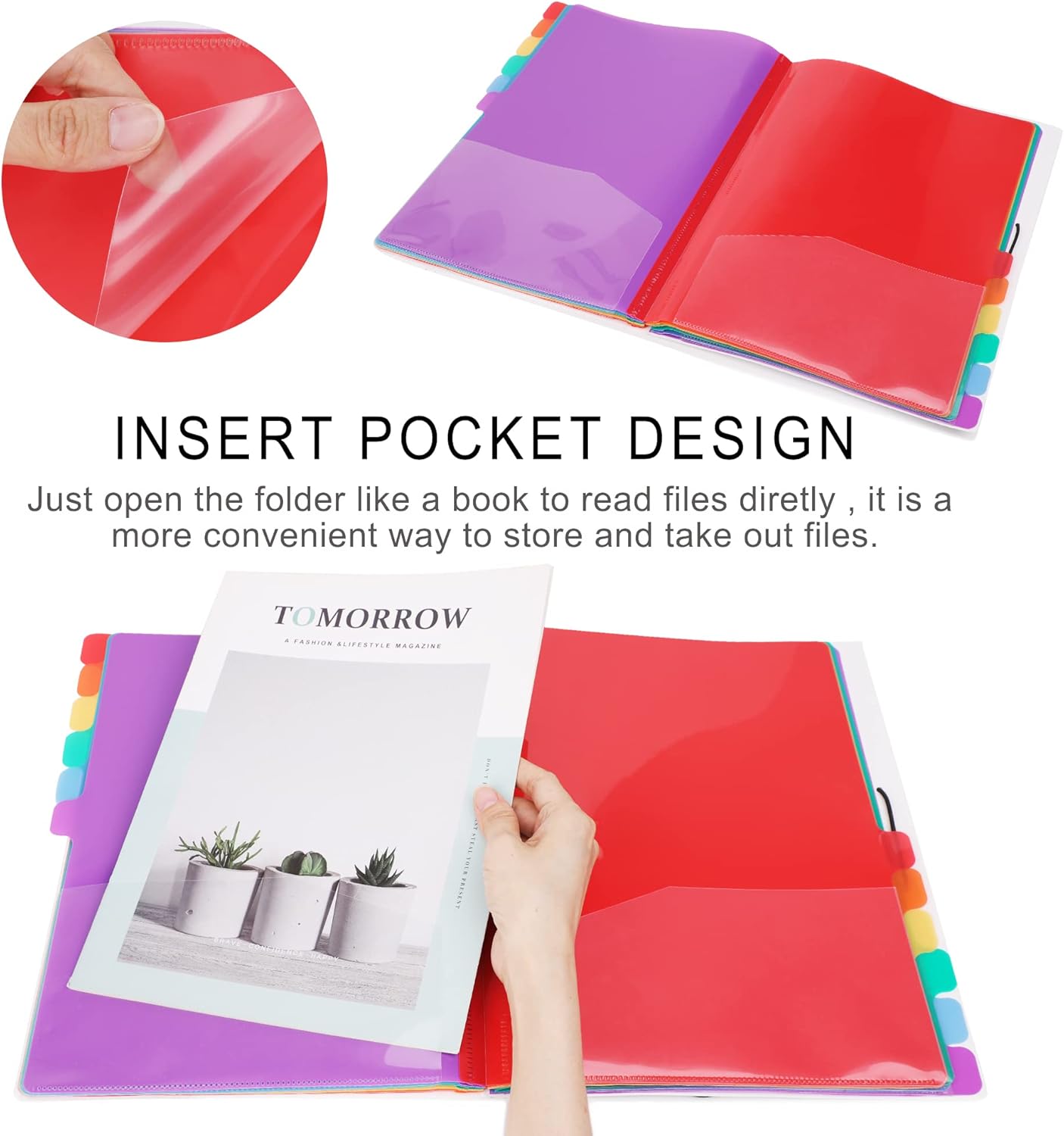 A4 Size Rainbow Tab Expanding  - Tab Divider A4 avis et prix