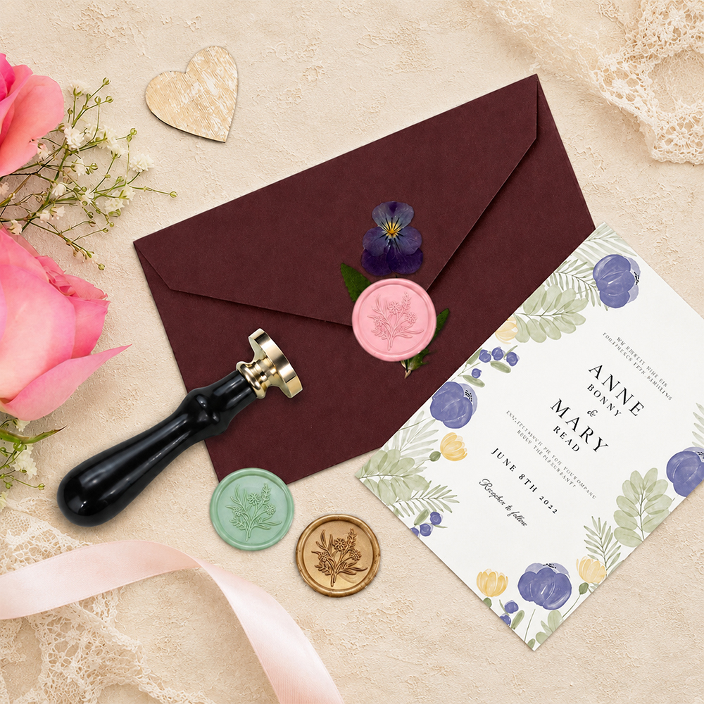 Wax Seal Stamp Set Flower Plan - Wax Seal Stamp Set avis et prix