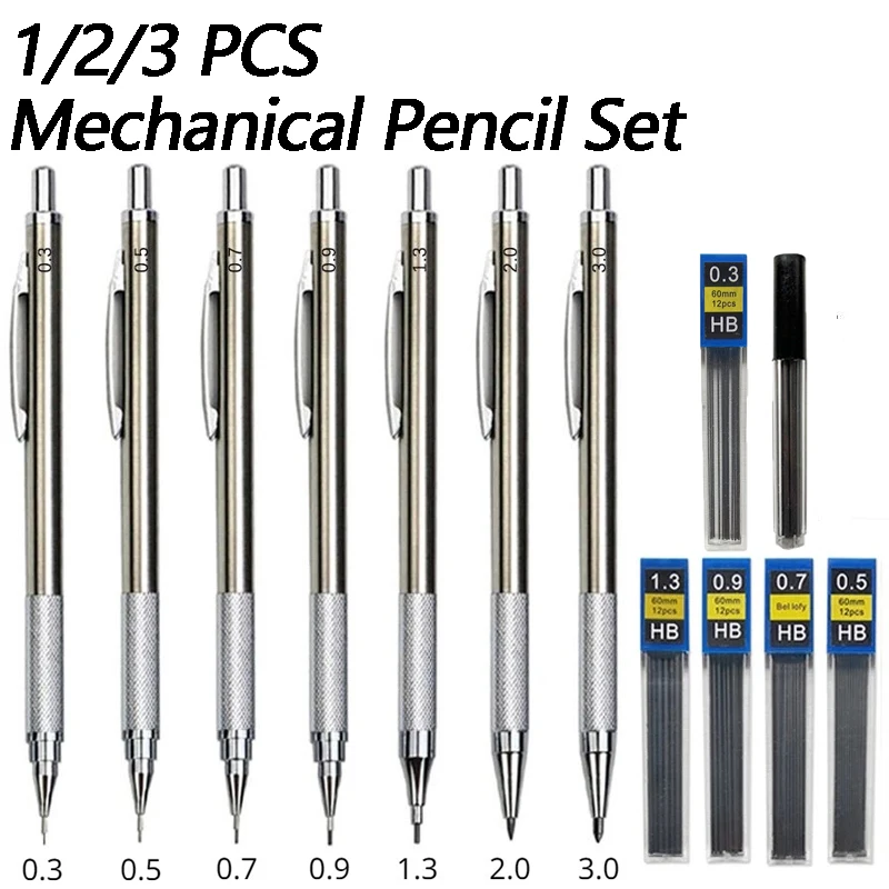 1/2/3 PCS Metal Drawing Pencil - Mechanical Pencil 0.3 avis et prix